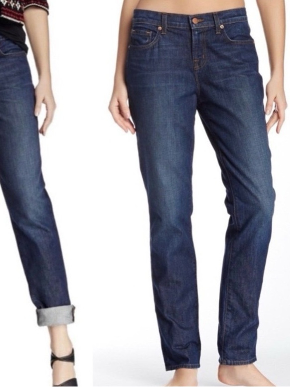 J Brand | Dark-Wash Denim 100% Cotton Aidan Ringer Boyfriend Jeans Sz 28 - Picture 15 of 15